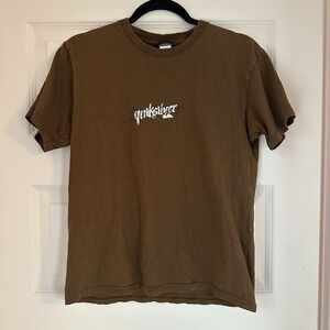 VTG Quicksilver Center Logo Surf Skate T-Shirt Brown Two Sided y2k Size Small